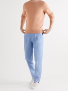 RUBINACCI - Pleated Cotton-Twill Trousers - Blue