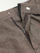Kingsman - Straight-Leg Linen Suit Trousers - Brown