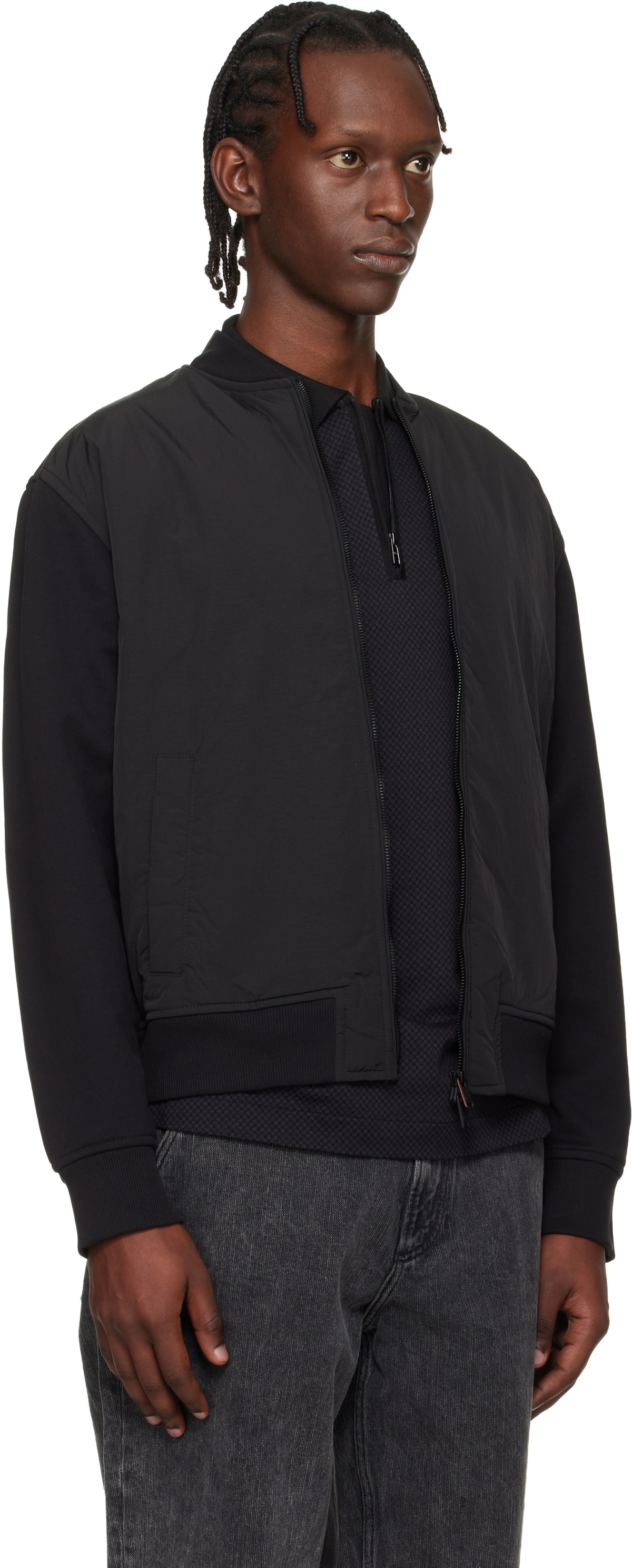 BOSS Black Logo Patch Bomber Jacket