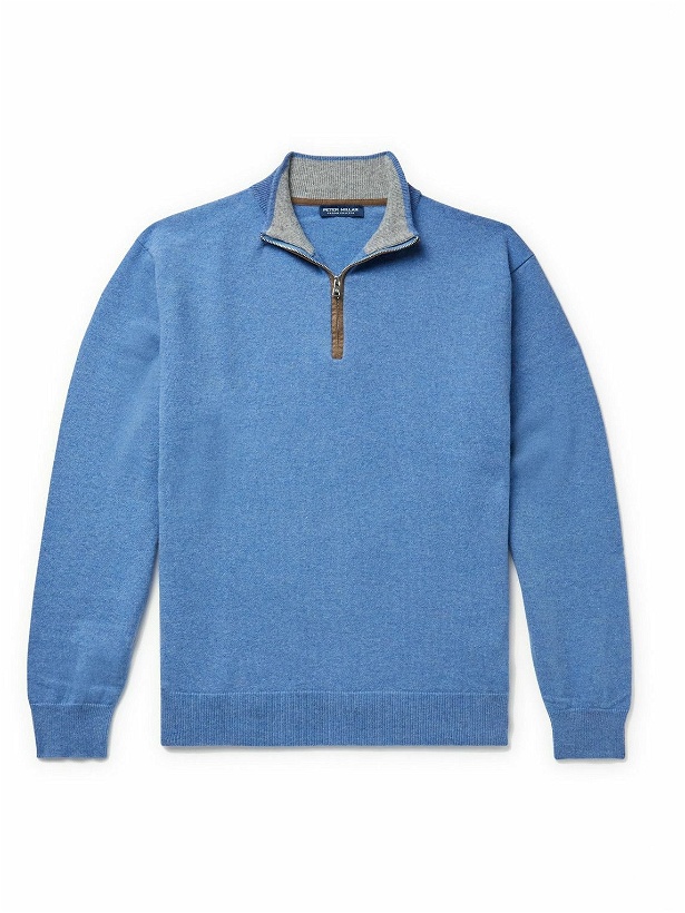 Photo: Peter Millar - Cashmere-Blend Half-Zip Sweater - Blue