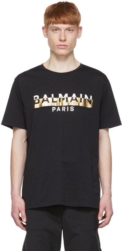 Photo: Balmain Black Cotton T-Shirt