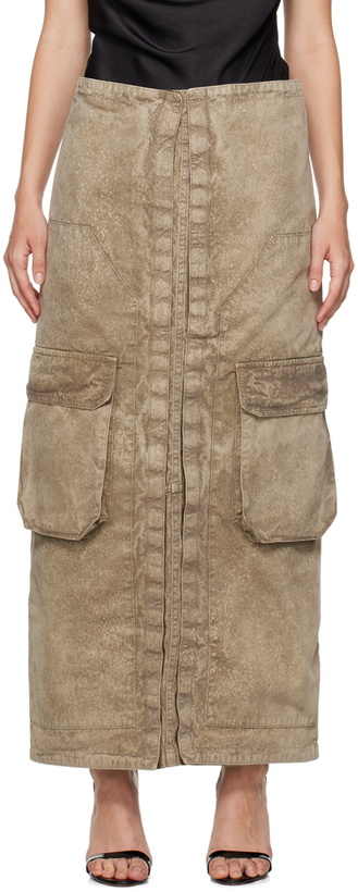 Photo: Y/Project Khaki Cargo Pocket Midi Skirt