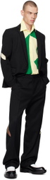 Stefan Cooke Black Slashed Trousers