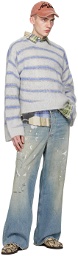 Acne Studios Gray & Blue Stripes Sweater