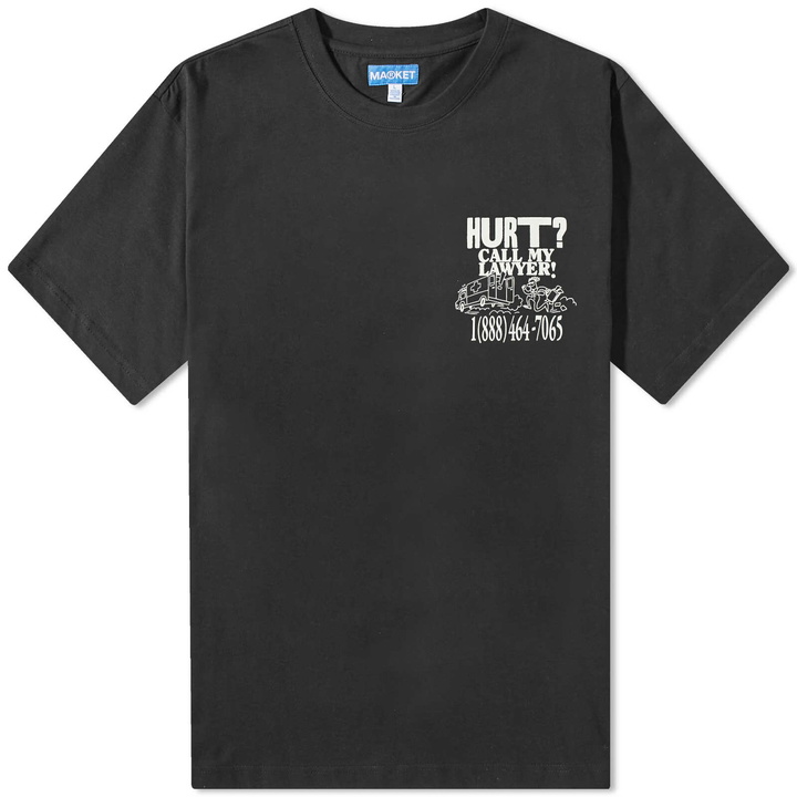 Photo: MARKET Men's Call My Lawyer T-Shirt in Washed Black