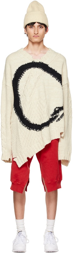 Photo: MM6 Maison Margiela Off-White Asymmetric Sweater