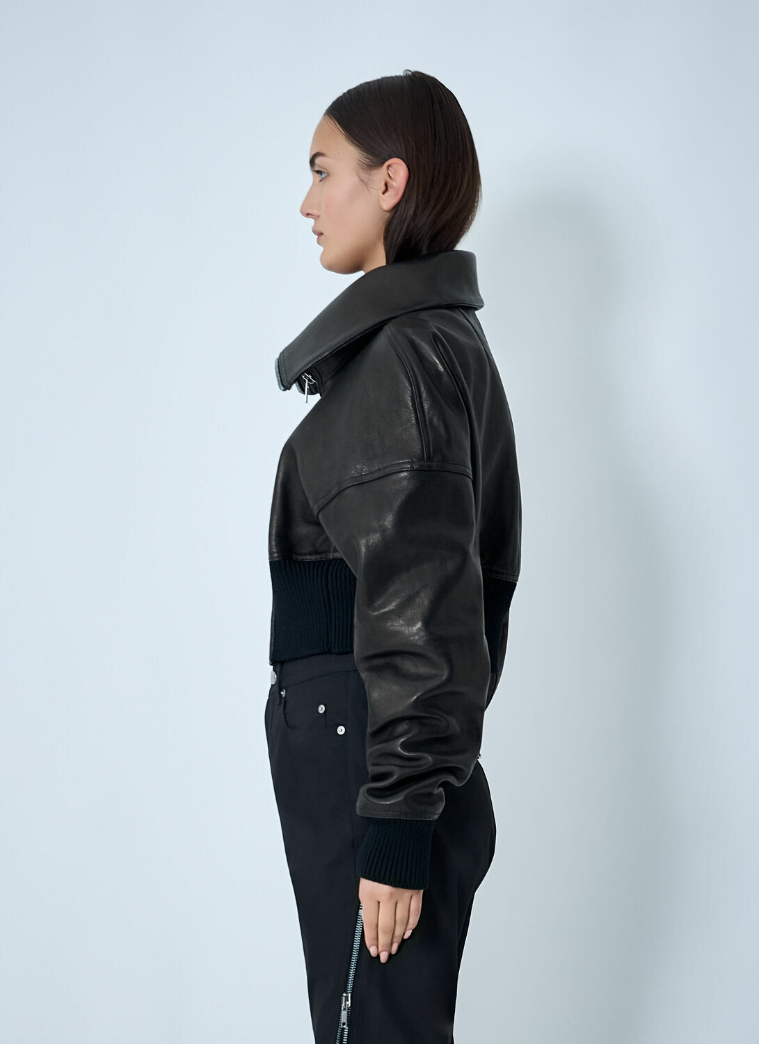 Rick Owens Leather Bomber Jacket