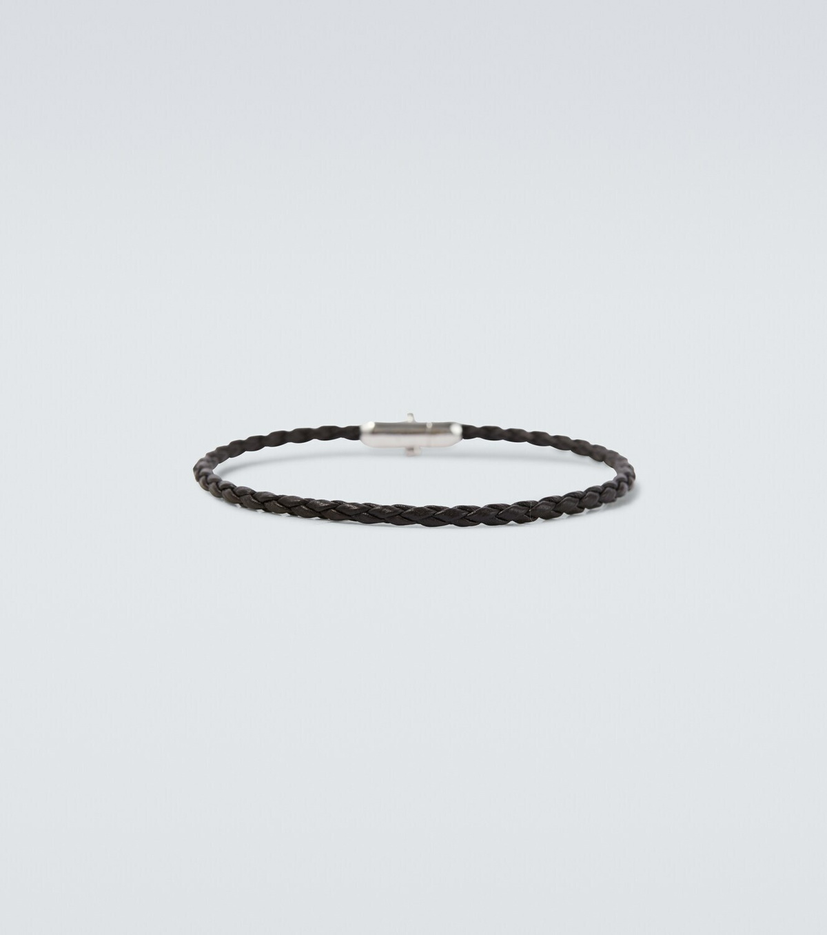 Bottega Veneta Braided leather and sterling silver bracelet