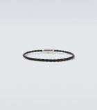 Bottega Veneta Braided leather and sterling silver bracelet