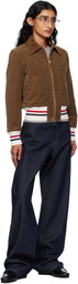 Thom Browne Brown Wale Corduroy Cropped Down Flight Jacket