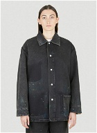 Paint Splatter Denim Jacket in Black