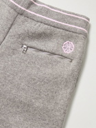 Alexander McQueen - Tapered Logo-Embroidered Cashmere-Blend Track Pants - Gray