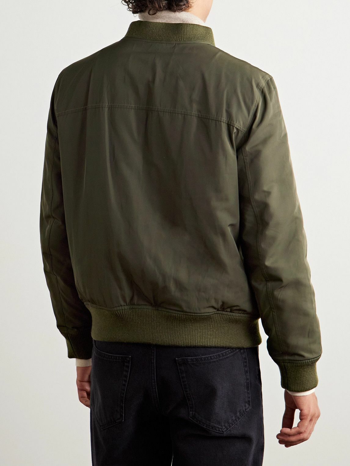 Yves Salomon - Reversible Shell and Shearling Bomber Jacket - Green