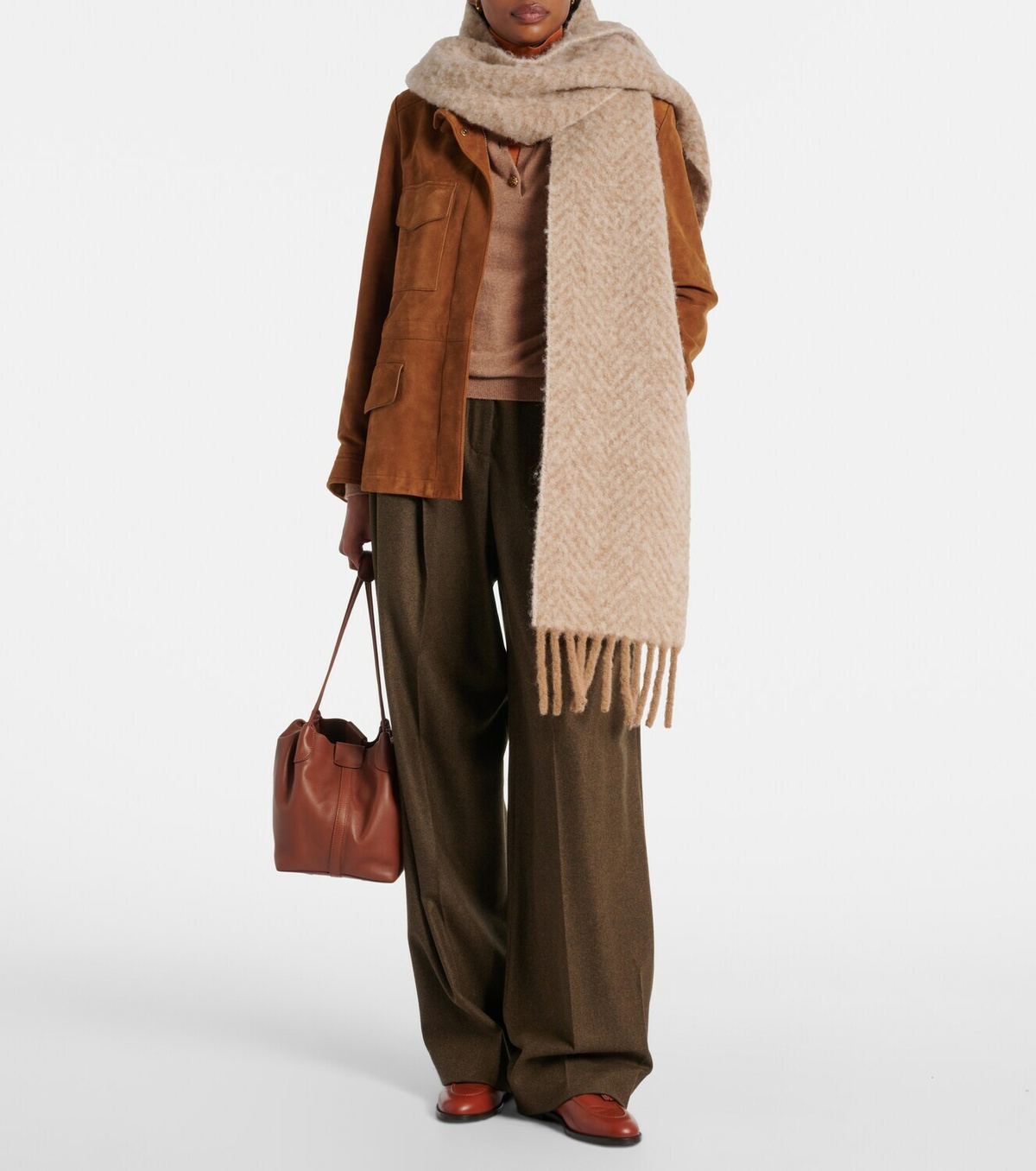 Loro Piana Chevron alpaca-blend scarf