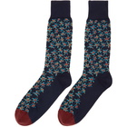 Paul Smith Navy Torn Floral Socks