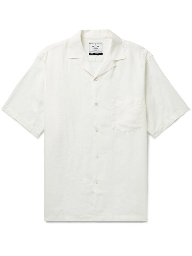 Photo: Portuguese Flannel - Dogtown Convertible-Collar Linen Shirt - White