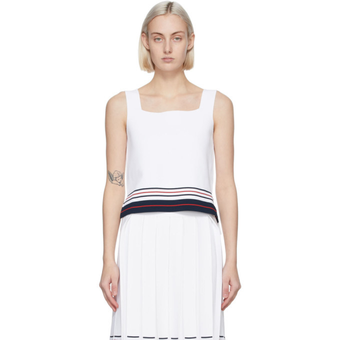 Photo: Thom Browne White Double Cricket Tank Top