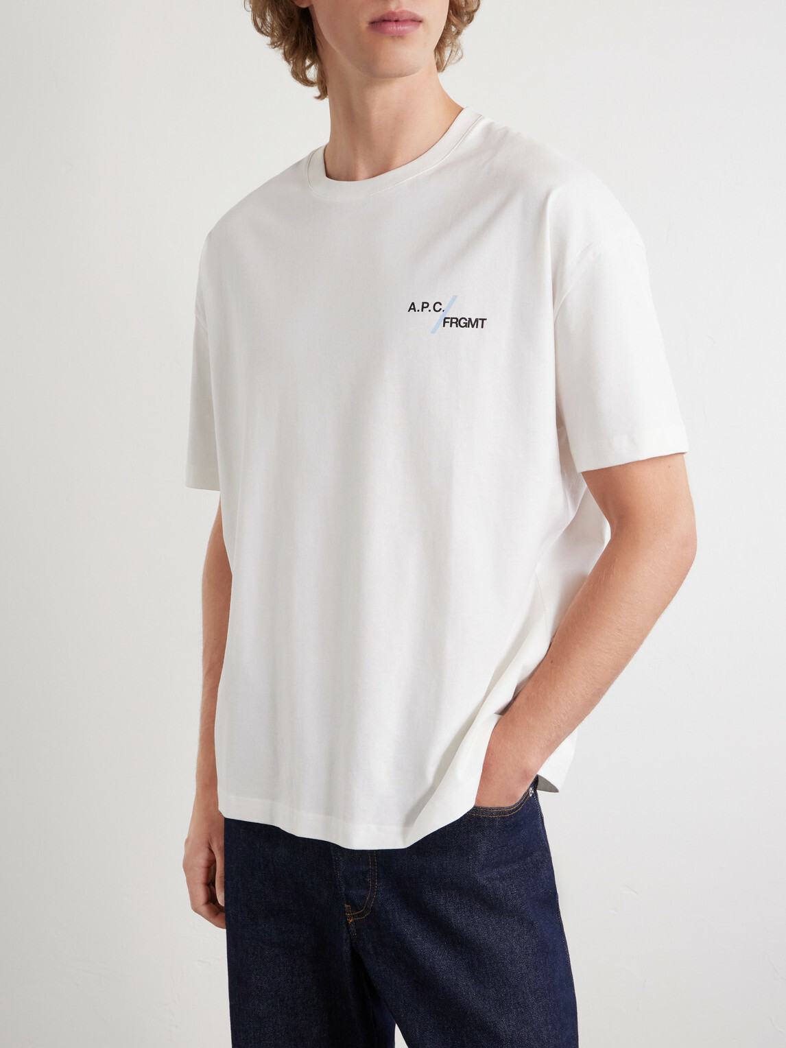 A.P.C. - Fragment Logo-Print Cotton-Jersey T-Shirt - White