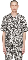 WACKO MARIA Black & White Leopard Shirt