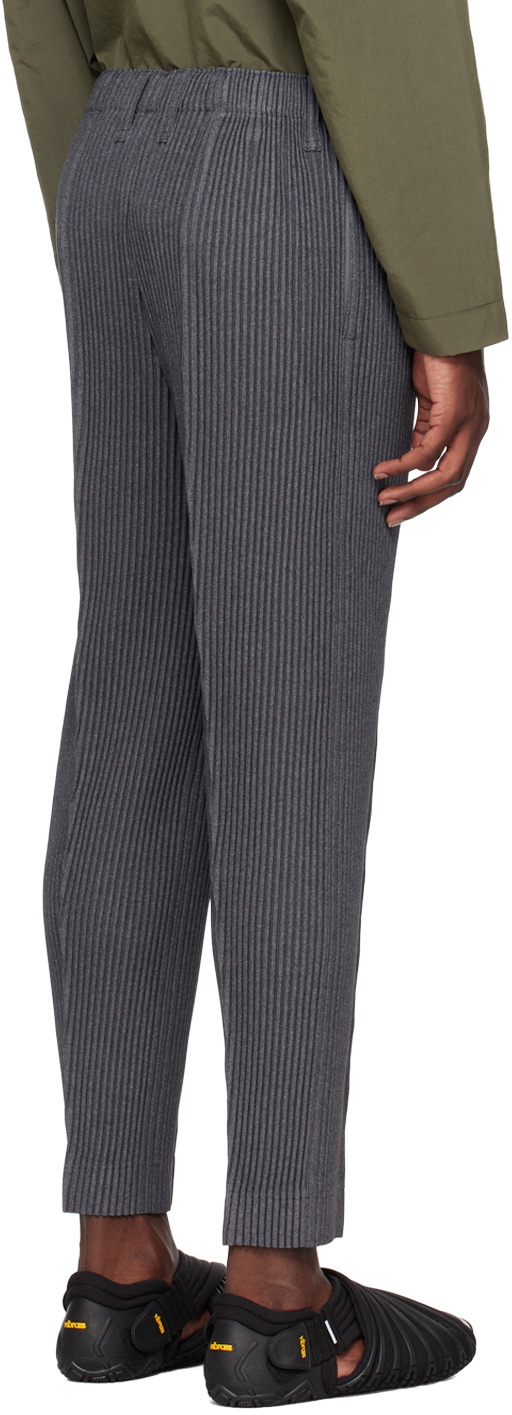 HOMME PLISSÉ ISSEY MIYAKE Gray Wool Like Light Trousers Homme