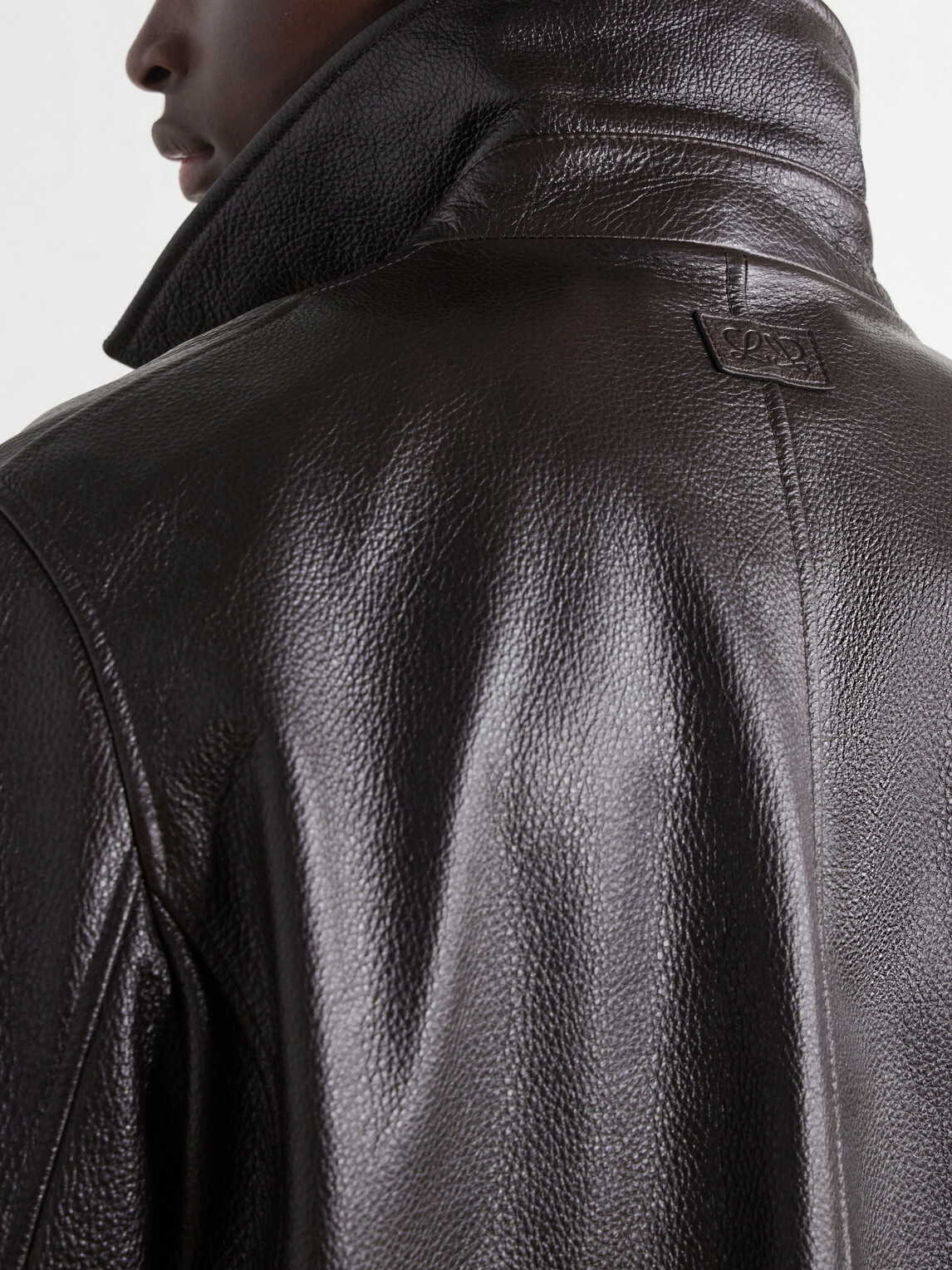 LOEWE - Full-Grained Leather Jacket - Brown