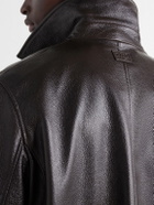 LOEWE - Full-Grained Leather Jacket - Brown