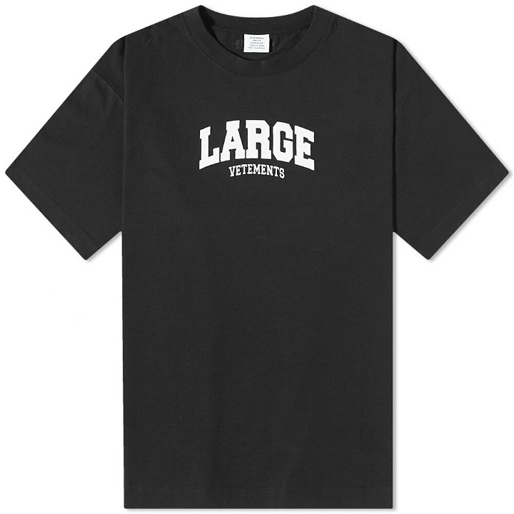 Photo: Vetements Men's Large Logo T-Shirt in Black