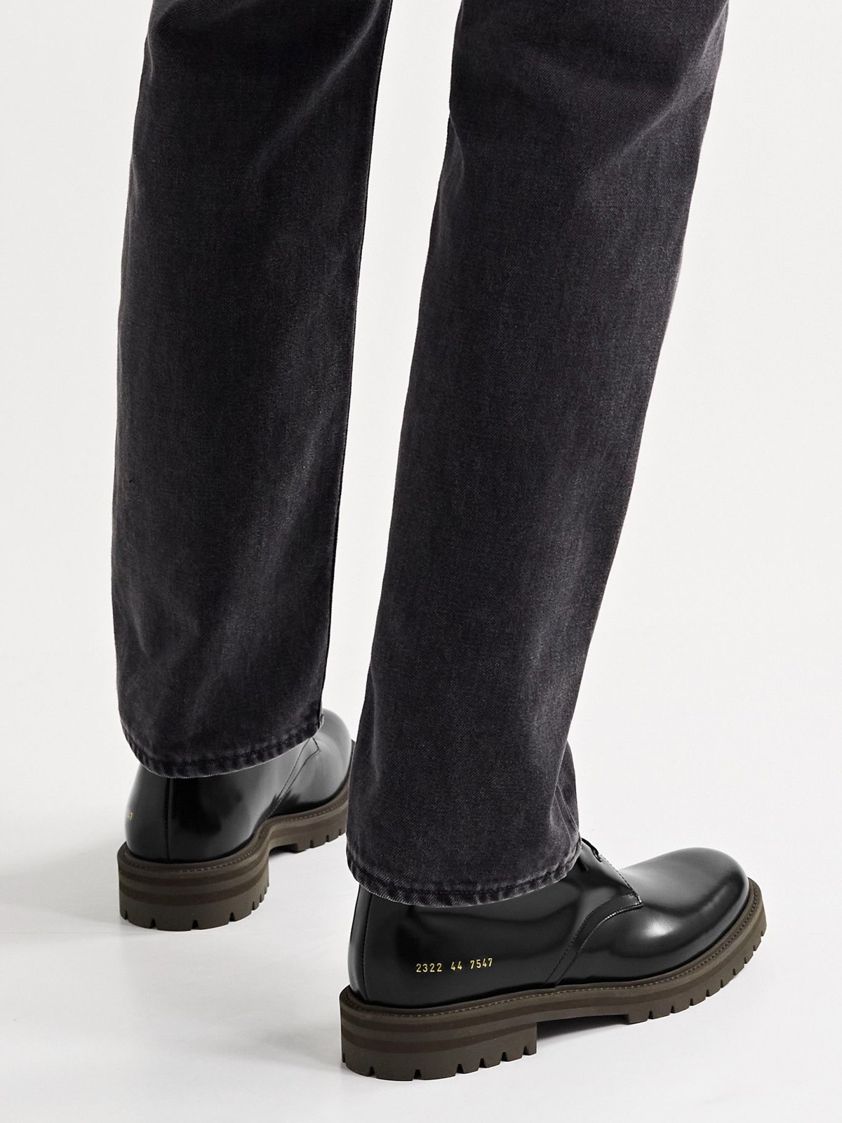 Common Projects - Combat Derby Leather Boots - Black Common Projects