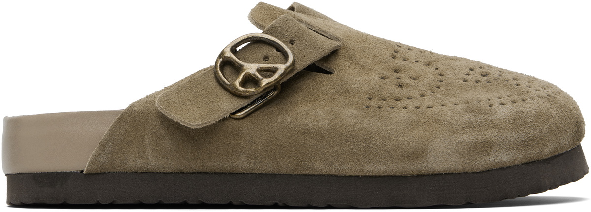 NEEDLES Taupe Suede Clog Slip-on Loafers Needles