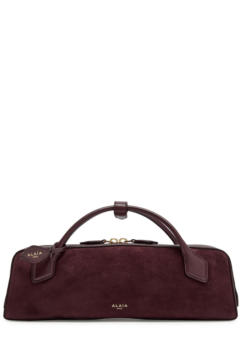 Alaïa Le Teckel Suede Clutch - Burgundy - One Size