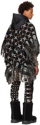 sacai Black Jacquard Poncho