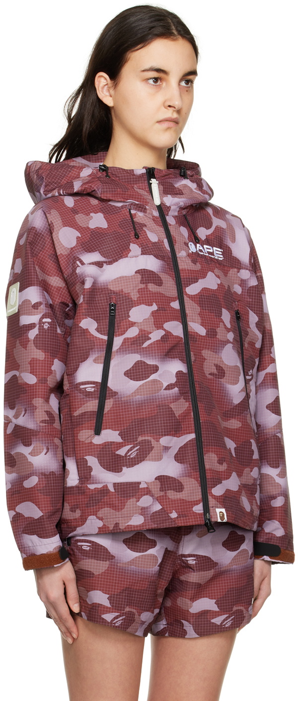 BAPE Burgundy Grid Jacket