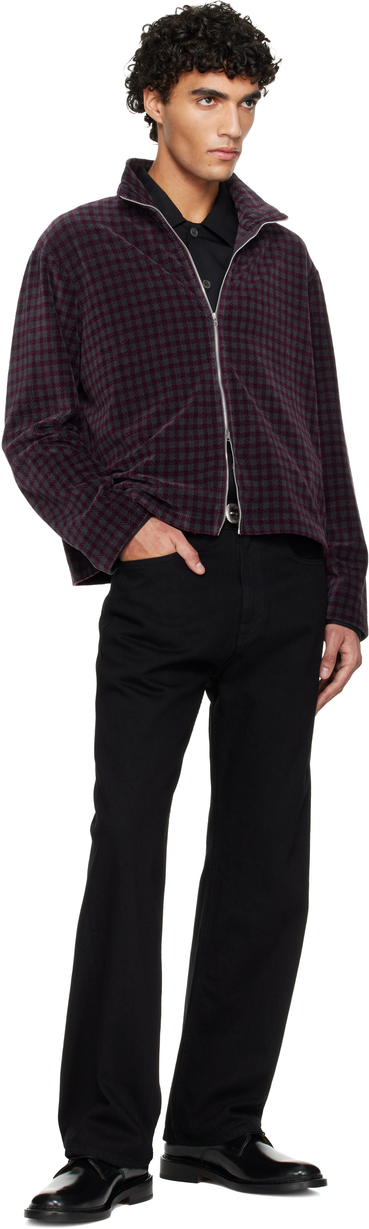 OUR LEGACY Gray & Red Shrunken Fullzip Track Jacket Our Legacy