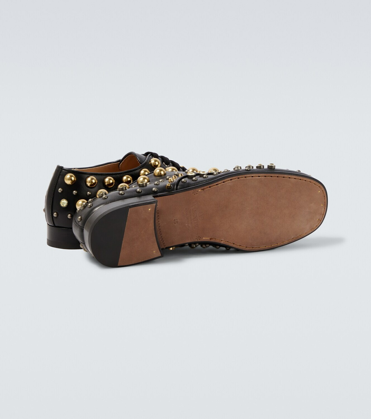 Valentino Garavani Mj Blues studded leather Derby shoes