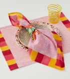 Lisa Corti Camelia Magenta set of 4 napkins