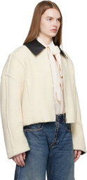 Jean Paul Gaultier Off-White Heavy Wool Bomber Jacket