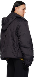 KUSIKOHC Black Flower Puffer Bomber Jacket