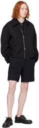 Solid Homme Navy Flap Pocket Shorts