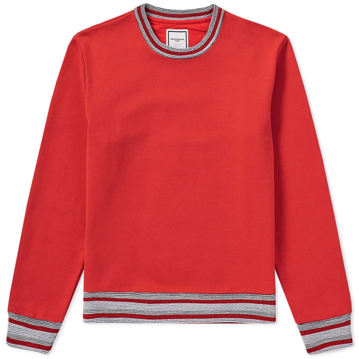 Photo: Wooyoungmi Tipped Rib Crew Sweat Red