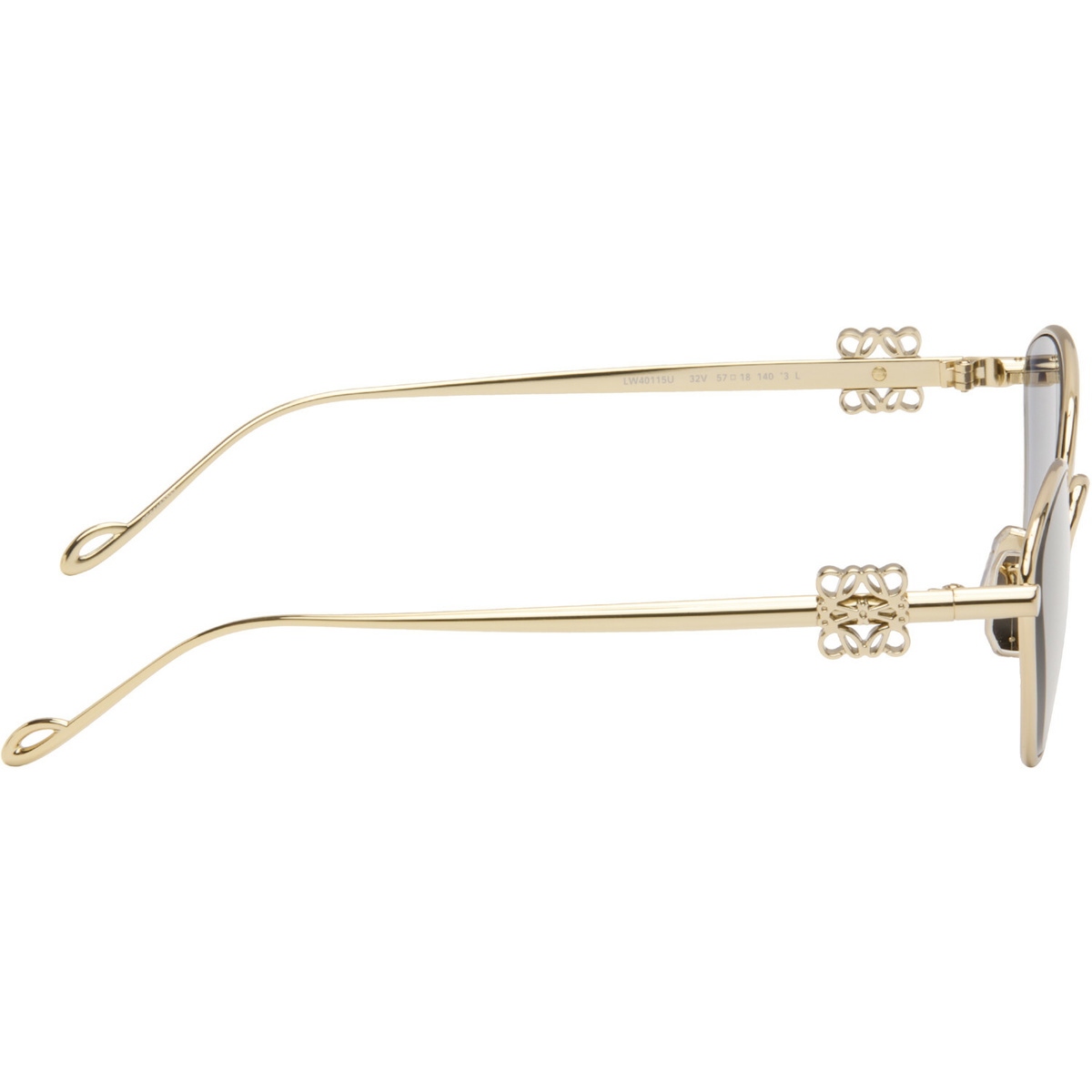 LOEWE Gold Anagram Hexagonal Sunglasses
