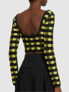 FERRARI - Wool Knit Open Back Cropped Top