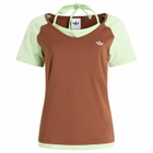 Adidas Women's Vintage T-Shirt in Preloved Brown/Semi Green Spark