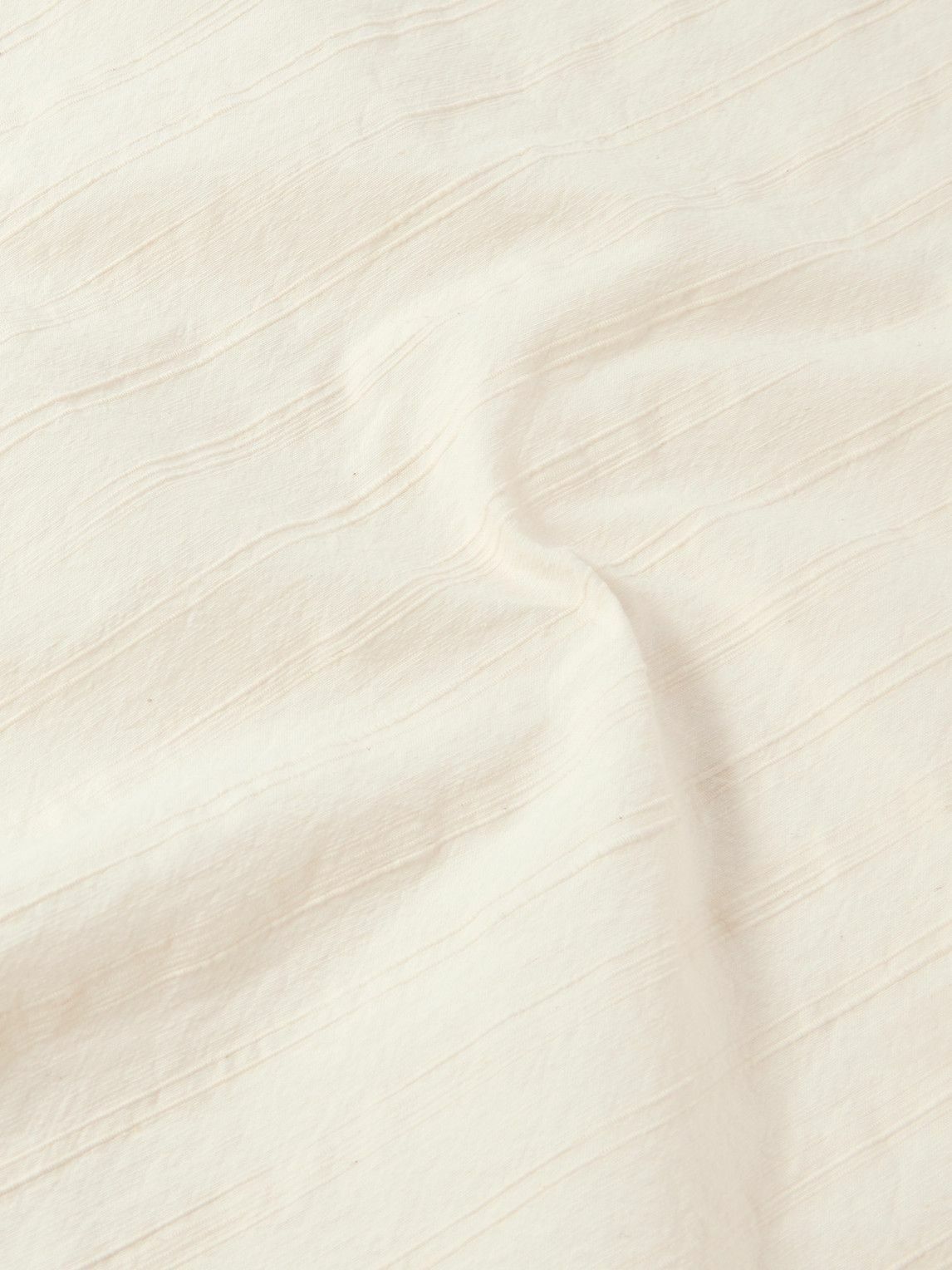 MILES LEON - Brazee Striped Tumbled Cotton and Linen-Blend Bandana