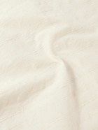 MILES LEON - Brazee Striped Tumbled Cotton and Linen-Blend Bandana