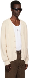 Givenchy Beige 4G Cable-Knit Cardigan