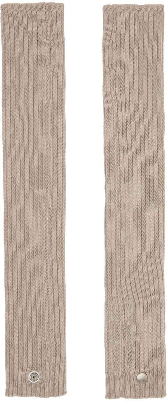 Rick Owens Beige Cashmere Arm Warmers