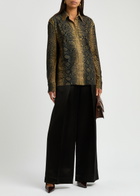 Norma Kamali Python-print Stretch-jersey Shirt Multicoloured