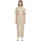 Blossom Beige Short Sleeve Jumpsuit