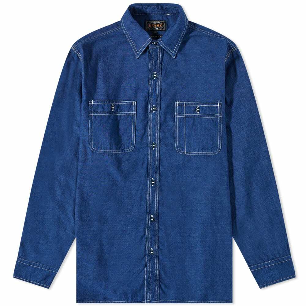 Beams Plus Chambray Shirt in Blue