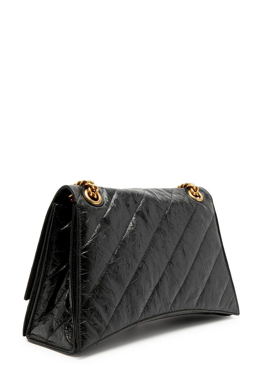 Balenciaga Crush Medium Quilted Leather Shoulder bag - Black